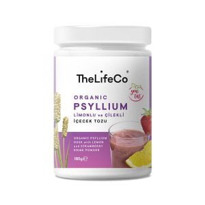 TheLifeCo Organik Psyllium Karnıyarık Otu Limonlu ve Çilekli İçecek Tozu 180 gr